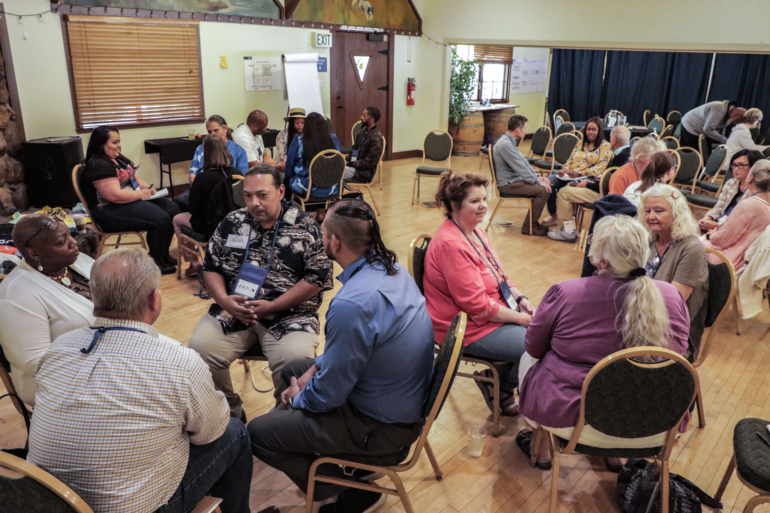 Small-group practice during the Being the Change workshop at the 2022 Wellville Gathering