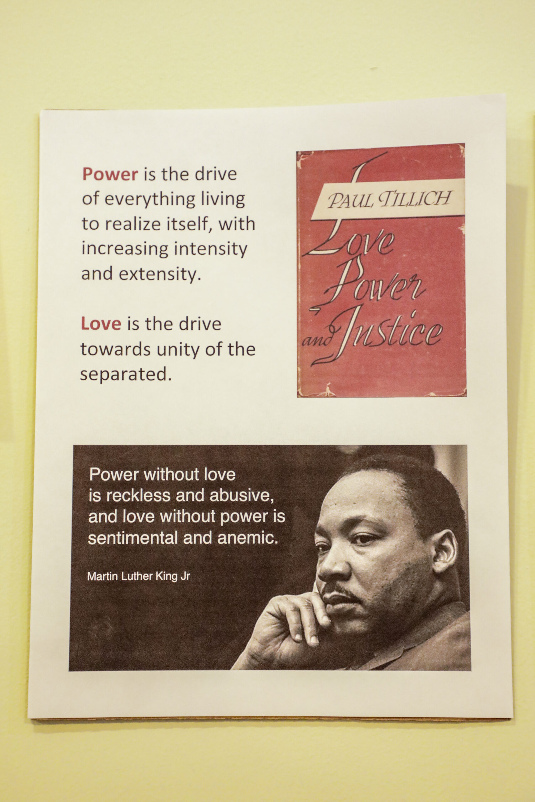 A little insA little inspiration: "Power without love is reckless and abusive. Love without power is sentimental and anemic." - MLK Jr. piration: "Power without ove is reckless and abusive. Love without power is sentimental and anemic." - MLK Jr.